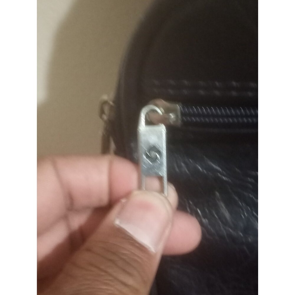 Vintage Samsonite Messenger Bag Navy Blue Leather Inner Pockets carry Handle - Picture 5 of 10